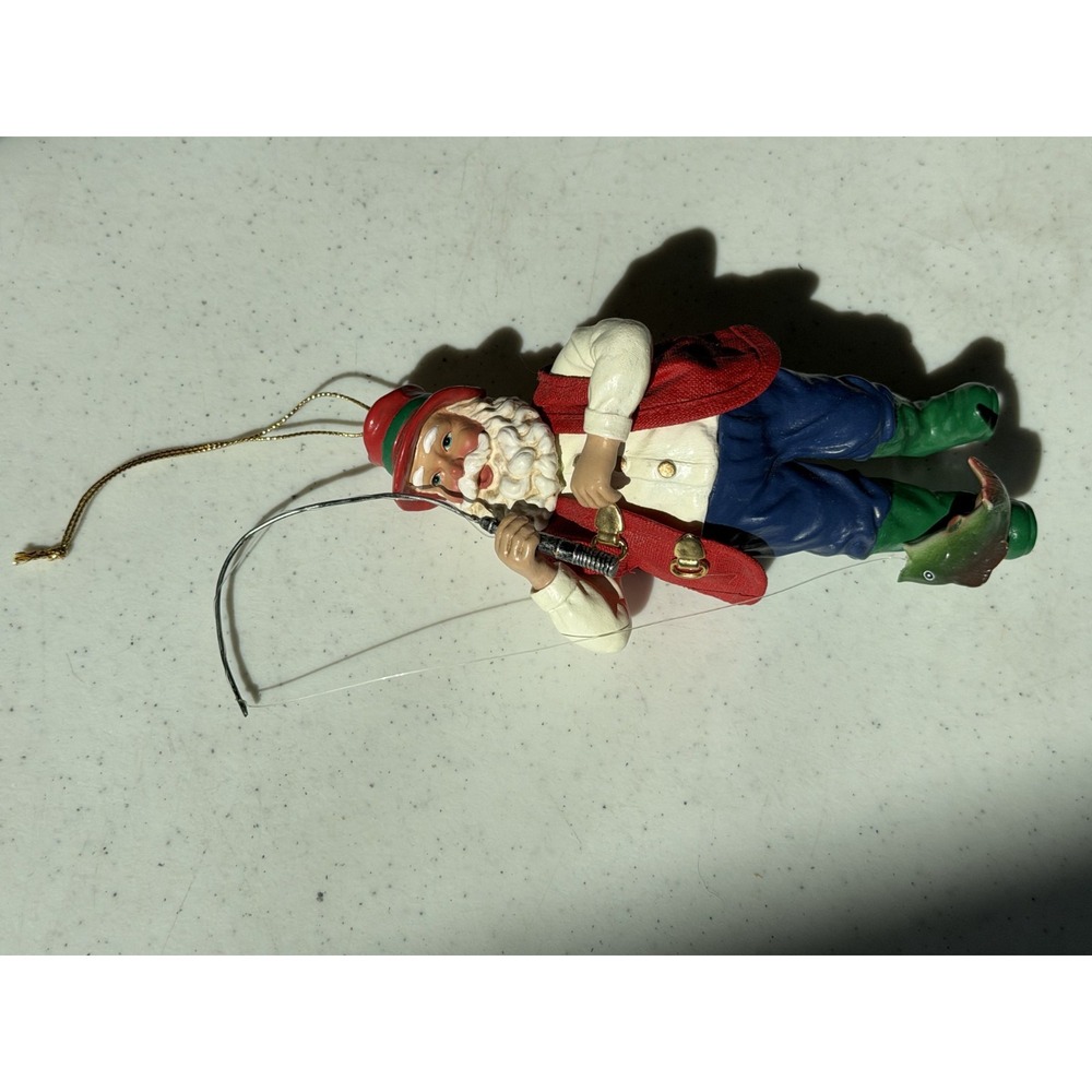 Vintage Fishing Santa Ornament 1996 "This Big!" Hallmark Keepsake Artist Ed Seal - Picture 6 of 8